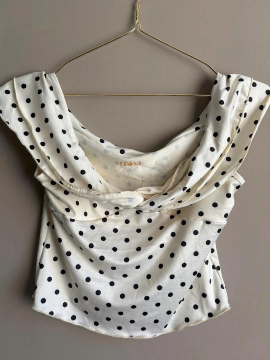 Maxikjol med topp linne polka dot trend small S - 4