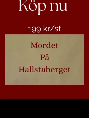 Mordet På Hallstabergert - Hej! Jag tillsammans med mina vänner driver ett UF företag som heter Silent Case UF. Där vi säljer en spännande interaktiv Mordgåta. Mordet på Hallstaberget Detta är ett sällskapsspel där du får kliva in i detektivvärden för en kväll och lösa ett mord med hjälp av bevismaterial, förhör, instruktioner och mycket mer. Just nu har vi kvar 10 st kvar som kostar 199 kr st! + frakt om du bor utanför sollefteå. Skriv gärna i kommentarsfältet för att boka en av de exempel vi har kvar. Hälsningar, Silent