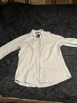 Ljusblå klassisk skjorta - Snygg ljusblå skjorta med klassisk krage och långa ärmar. Skjortan har knappar framtill och vid ärmsluten. Perfekt för en stilren look och passar till många olika outfits.