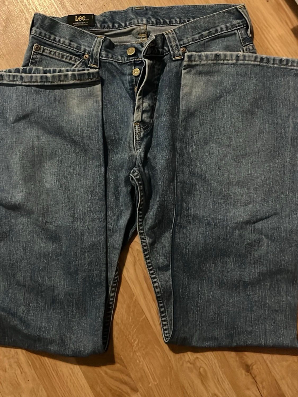 Blå raka jeans från Lee - 1