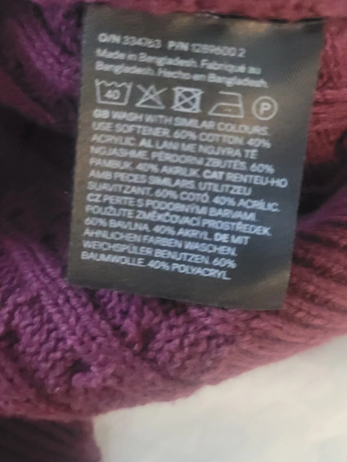 Vinröd kabelstickad kofta kort ärm - 6