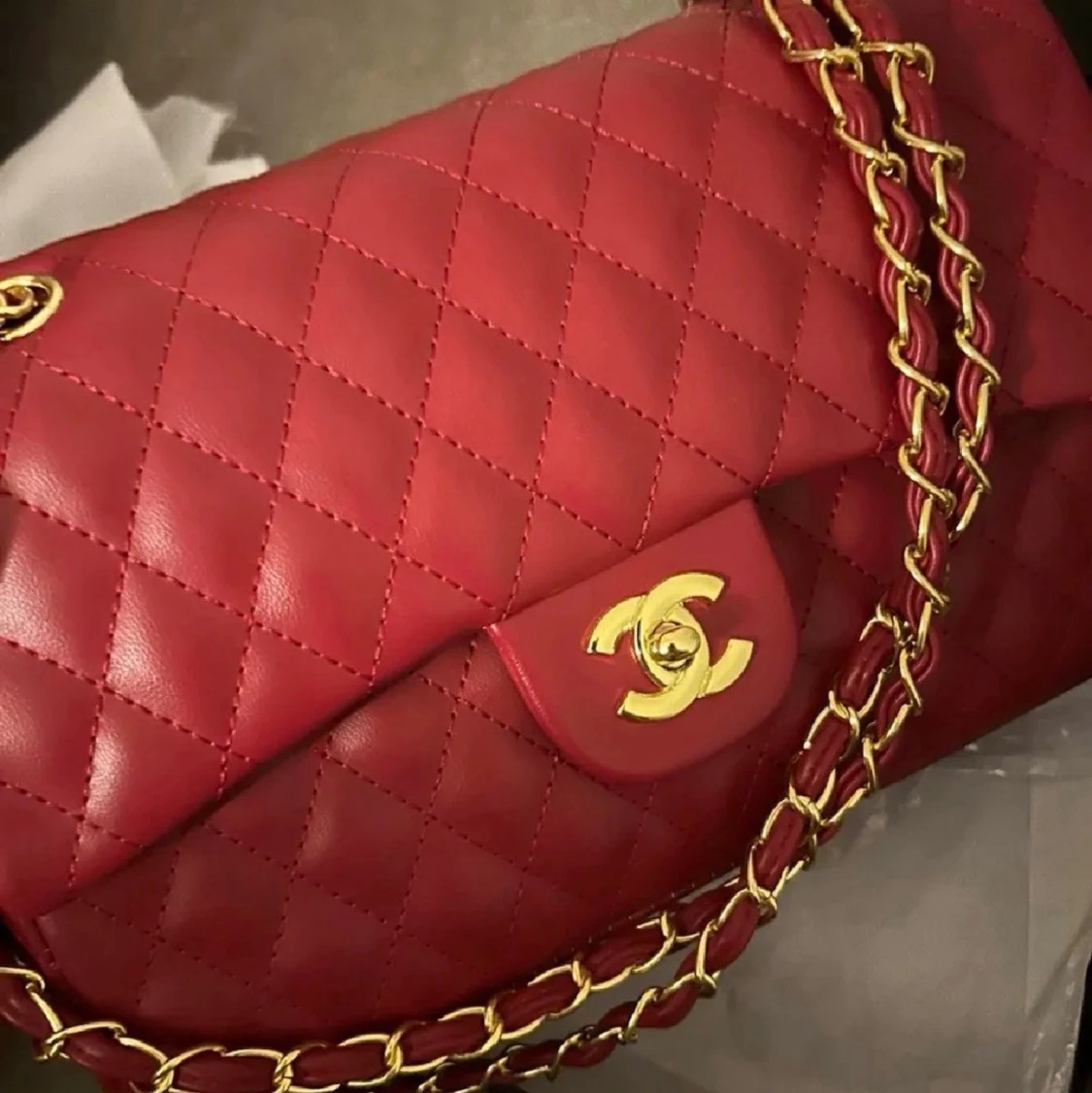 Röd Classic Flap handväska - 2