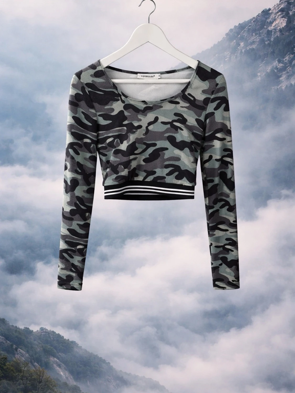 Camo set med långärmad crop top - 1