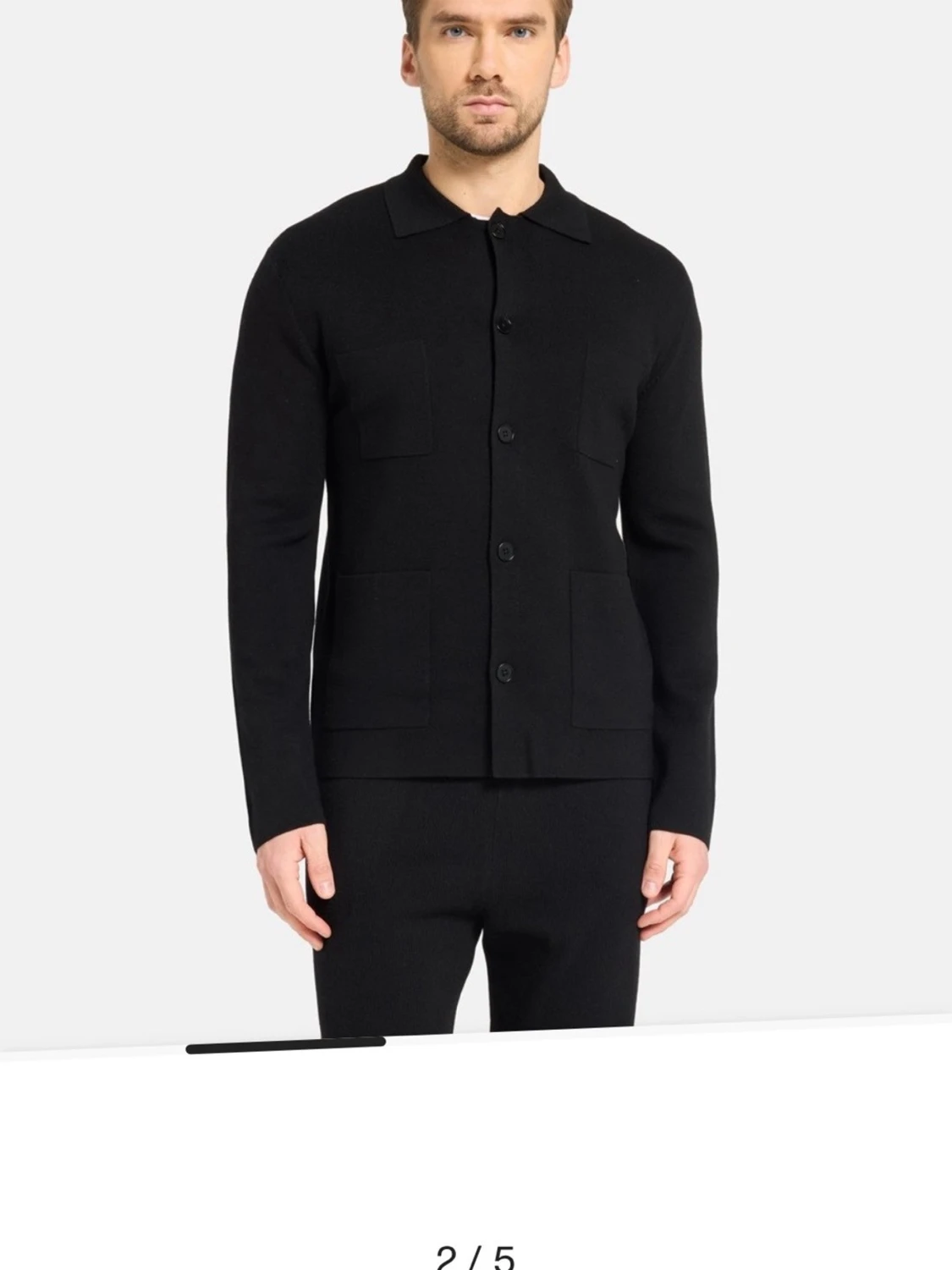 Svart overshirt med fickor från Emilio Sarto - 1