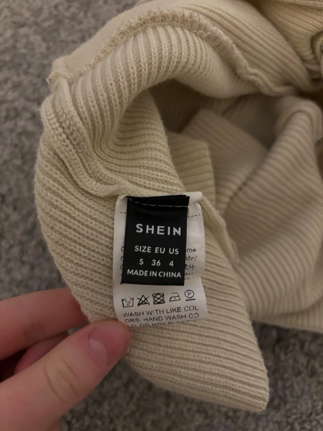 Beige ribbad  topp - 2