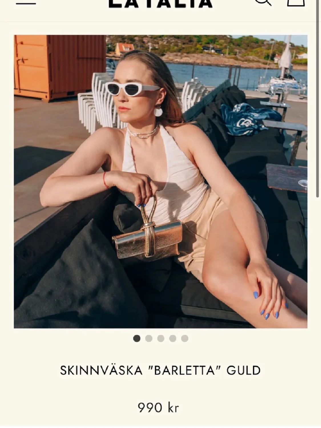 Guldig skinnkuvertväska Barletta - 1