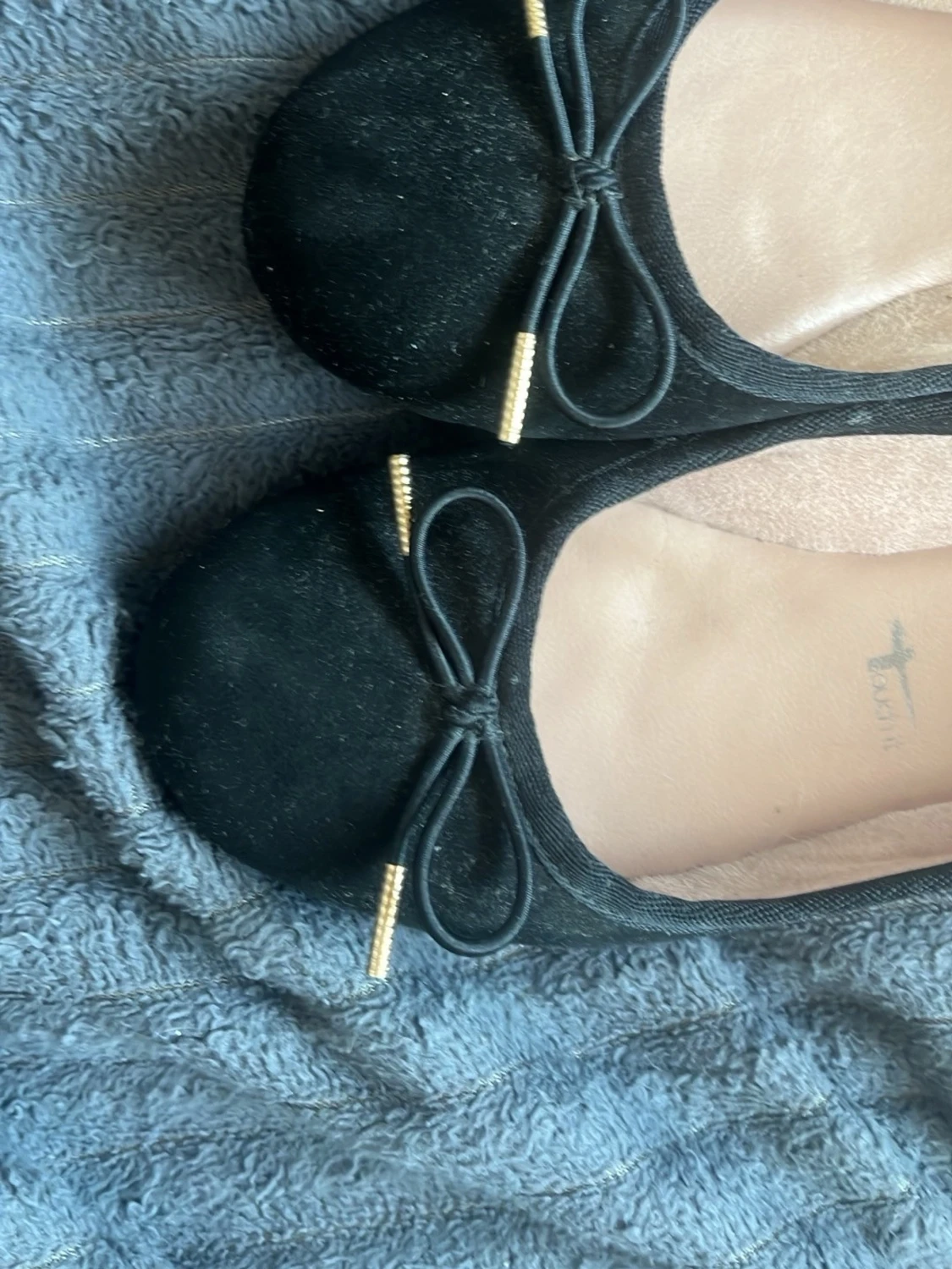 Svarta ballerinaskor med rosett - 2