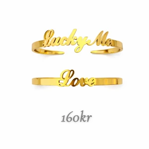 Guldfärgade ringar med text - En för 160