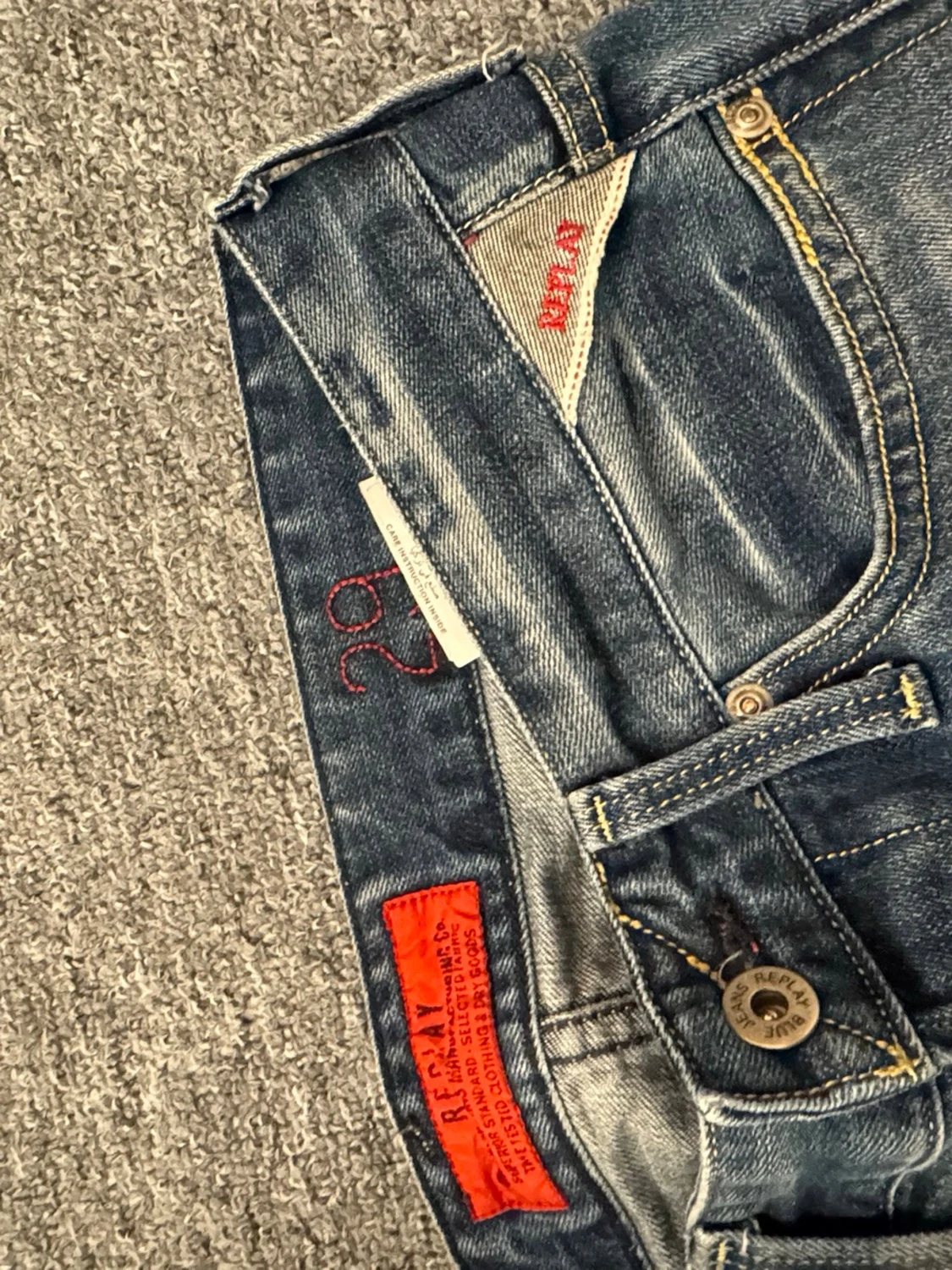 Blå Replay jeans med slitningar - 1