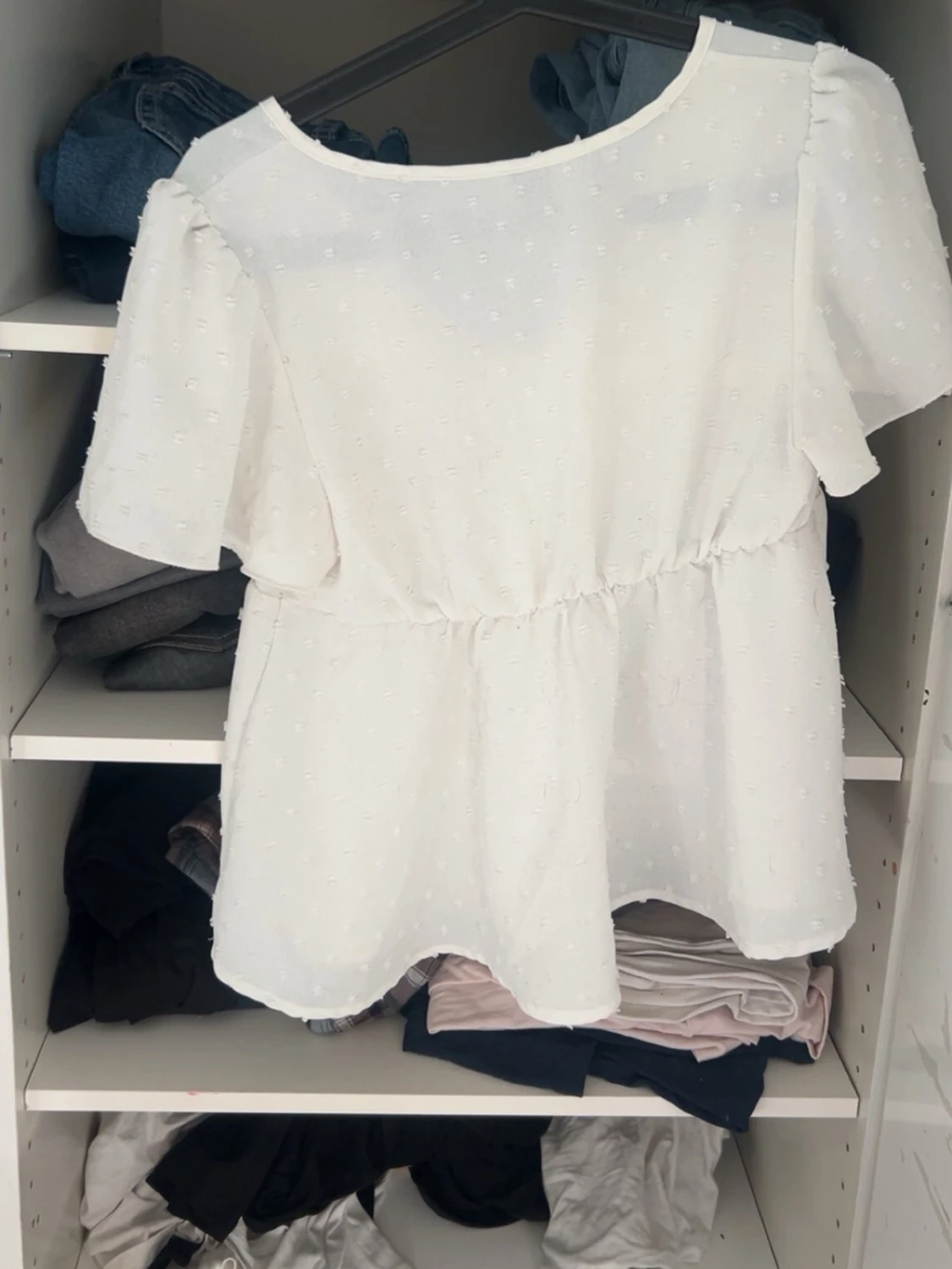 Vit blus med volangärm från Shein - 1