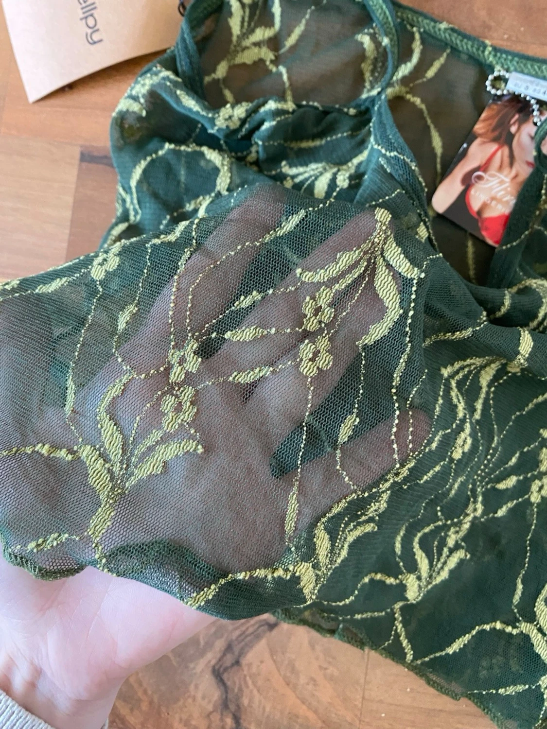 Grön spetsig linnetopp från Flirt Lingerie - 2