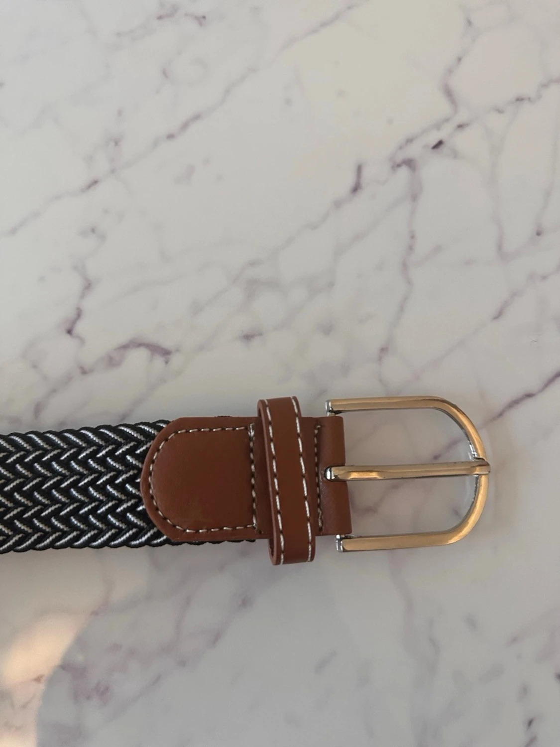 Svart vit flätat bälte - 2