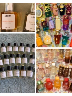 Parfymsplit 💟 - Splittar mina parfymer från Essnce,Adora,Zara och arabiska märken i 2/3/5 ml glasdekanter med spray ✨️SÄLJER EJ HELA FLASKAN ✨️Adora och Essnce kostar 25/35/55 kr, övriga kostar 20/25/38 kr✨️Se listor bland bilderna vilka som finns ✨️Skriv vilka du önskar så lägger jag ut som ett nytt paket 