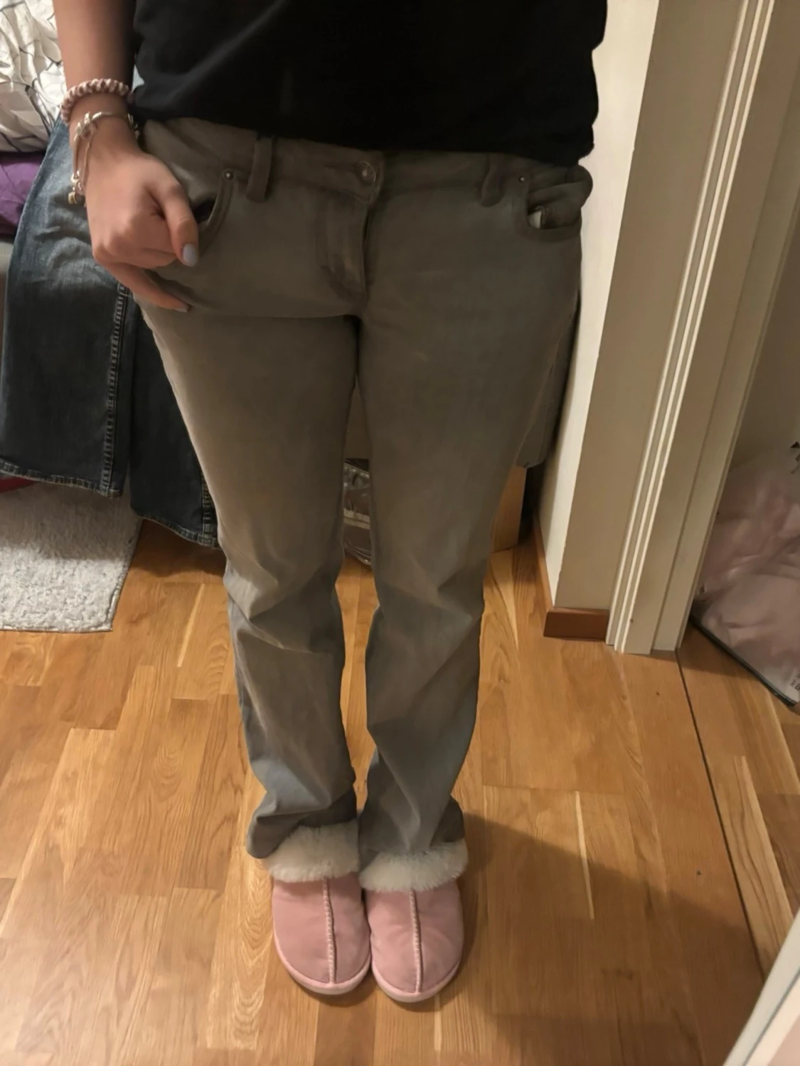 gråa lågmidjade jeans subdued - 1