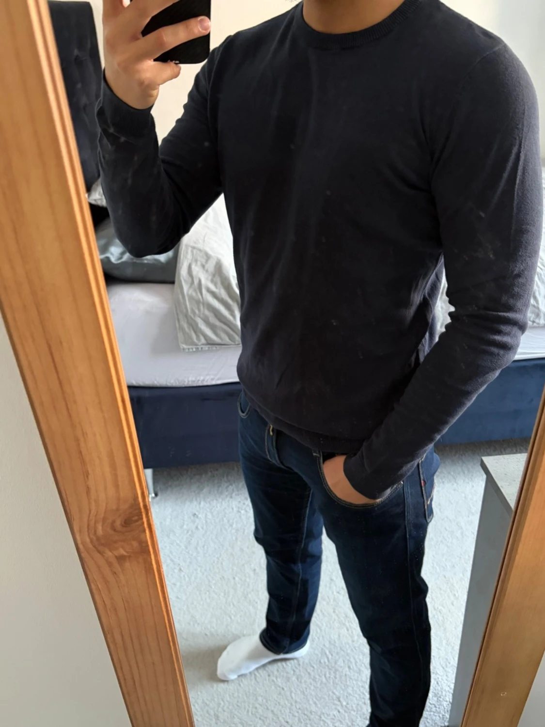 Tunn tröja mörkblå - 1