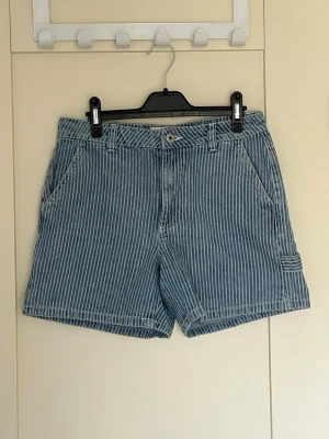 Blå jeansshorts med ränder - Snygga blå denimshorts med vita ränder och fickdetaljer från Cotton On.