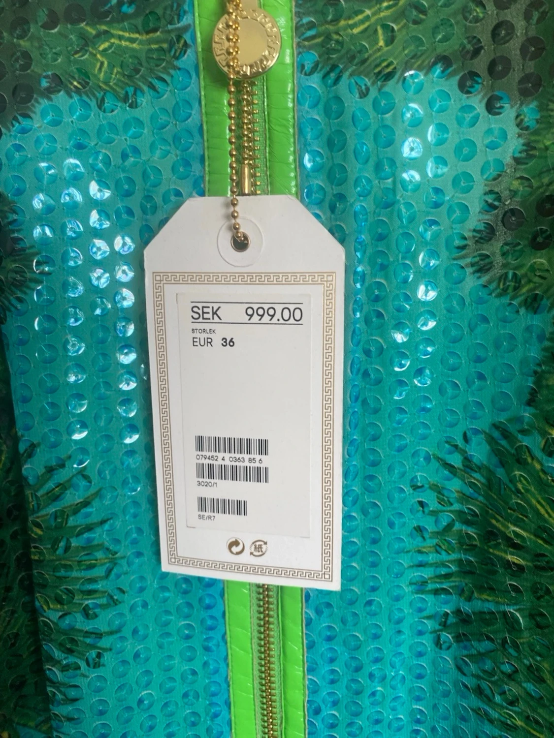 Versace for H&M grön leopardklänning 36/S ny med klädpåse - 1