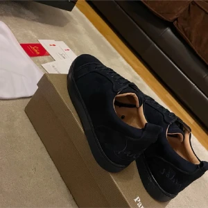 Blåa Christian Louboutin  - Säljer nu dessa sjukt feta Christian louboutins st42 i färgen mörkblå. Aldrig använda och allt OG följer me. Perfekt nu när vädret börjar bli bättre, skriv vid frågor!!!