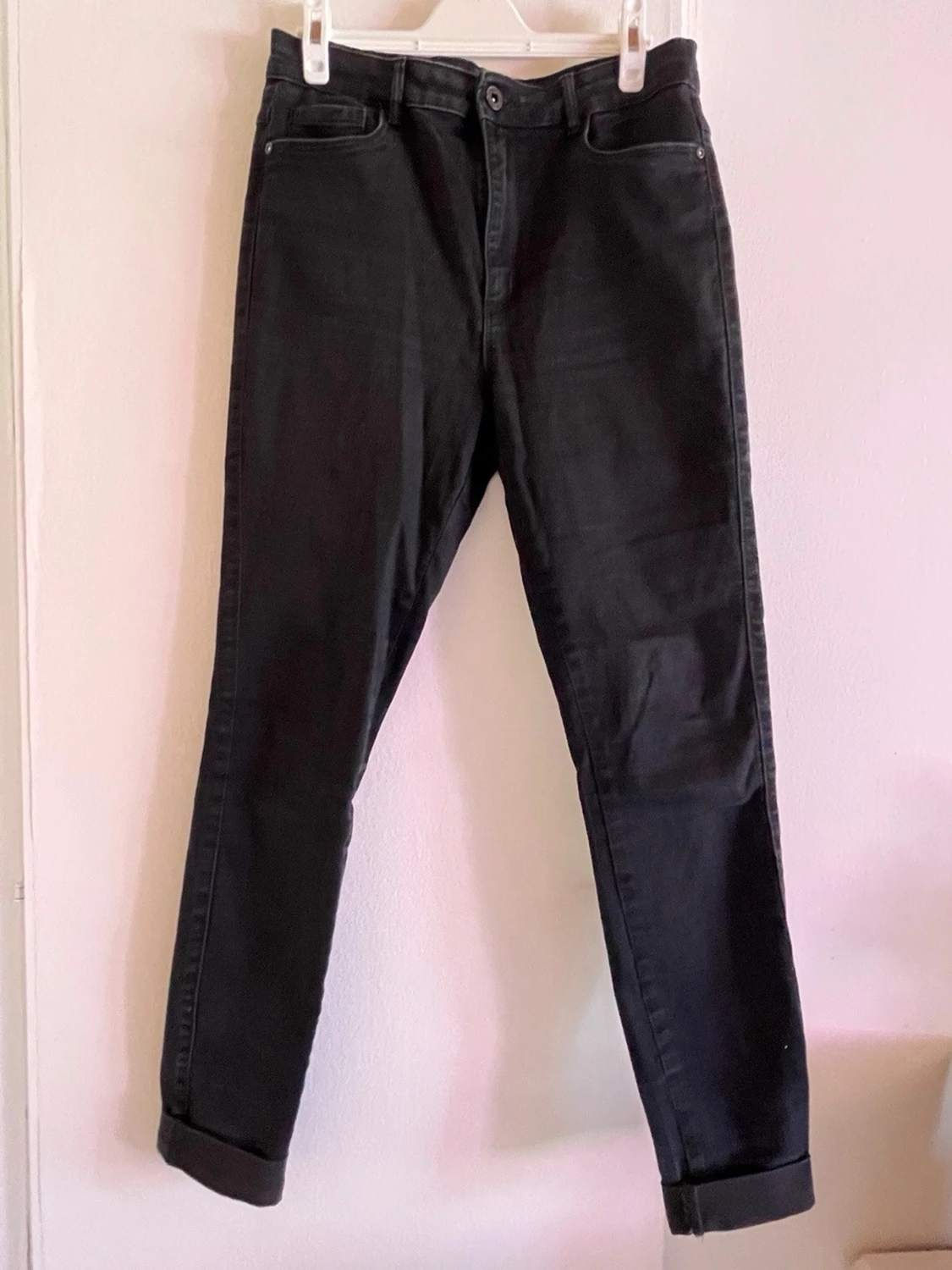 Svarta skinny jeans med hög midja - 1
