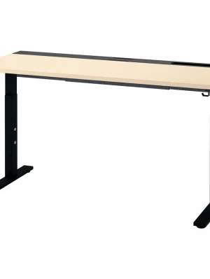 MITTZON gaming/skrivbord i top condition 140/80cm - Snyggt höj- och sänkbart skrivbord med svart metallstativ och ljus träskiva. Perfekt för plugget eller gaminghörnan. Bordet har en rektangulär form och kabelhål för enkel kabelhantering. Modern och stilren design som passar i de flesta rum.
