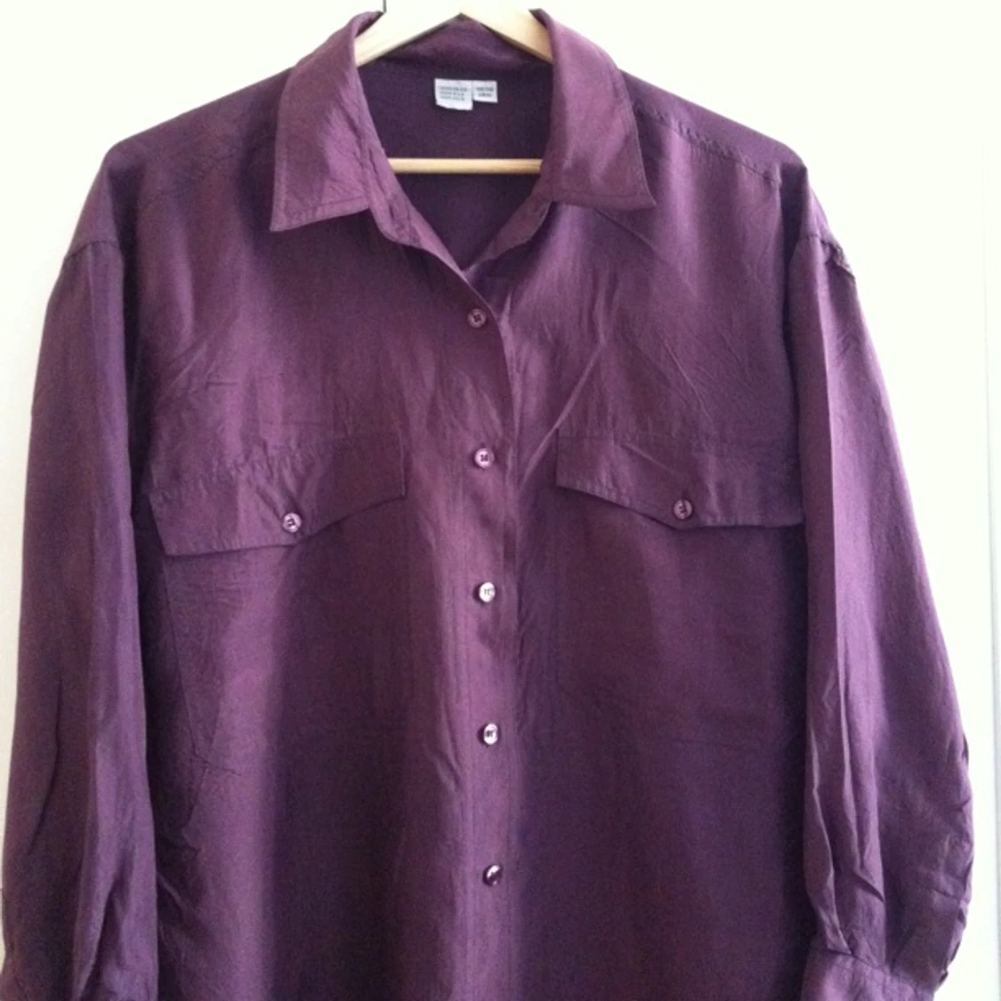 Lila skjorta i silke. Vintage - 1380203727