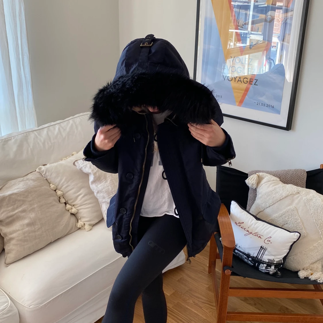 Mörkblå parkas från Zara