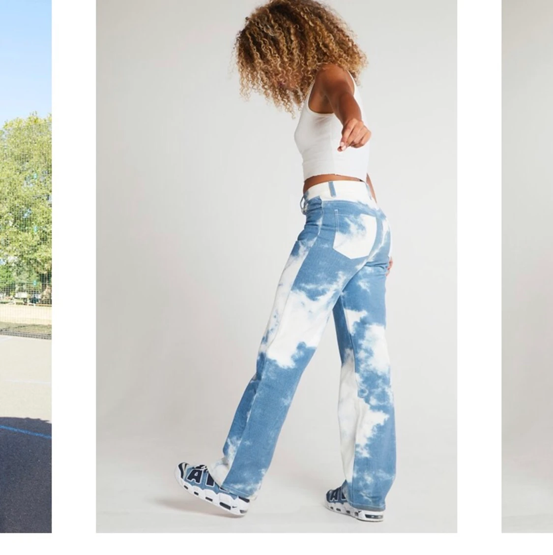 CLOUD PRINT BOYFRIEND FIT JEANS - 90