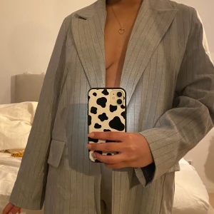 Oversized kavaj - Lång oversized grå kavaj