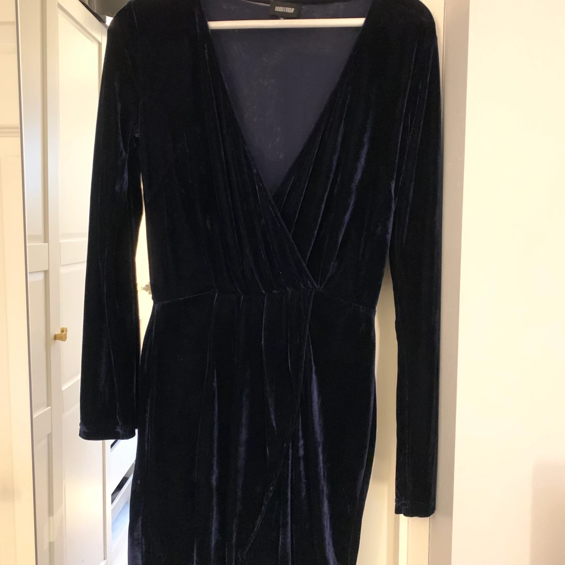 Blå velvet klänning  - 90