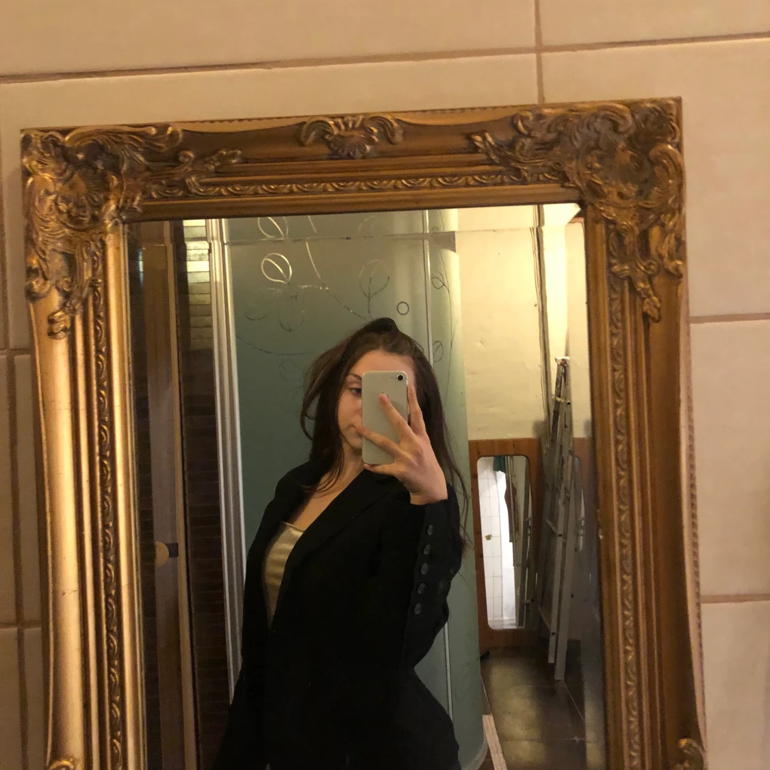 Svart kavaj med knappar - 90