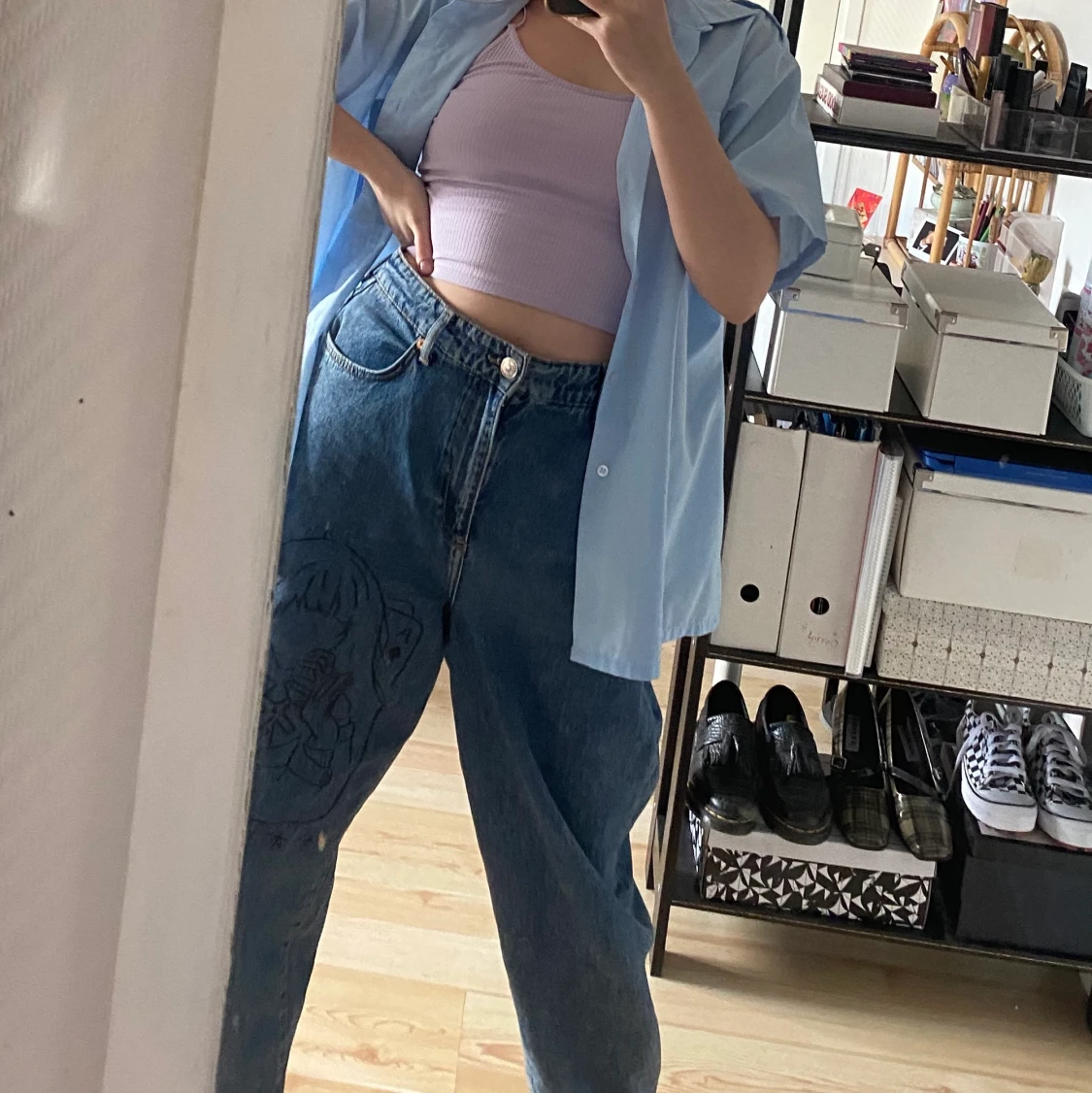 En blå skjorta i strl L - 90