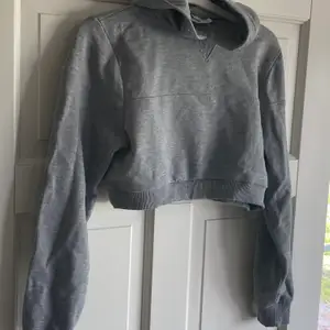 Crooped grå hoodie som är jättefin men har redan en nästan exakt likadan så säljer av min ena. Väldigt fint skick, använt några få gånger i strl S. Köparen står för frakt. 