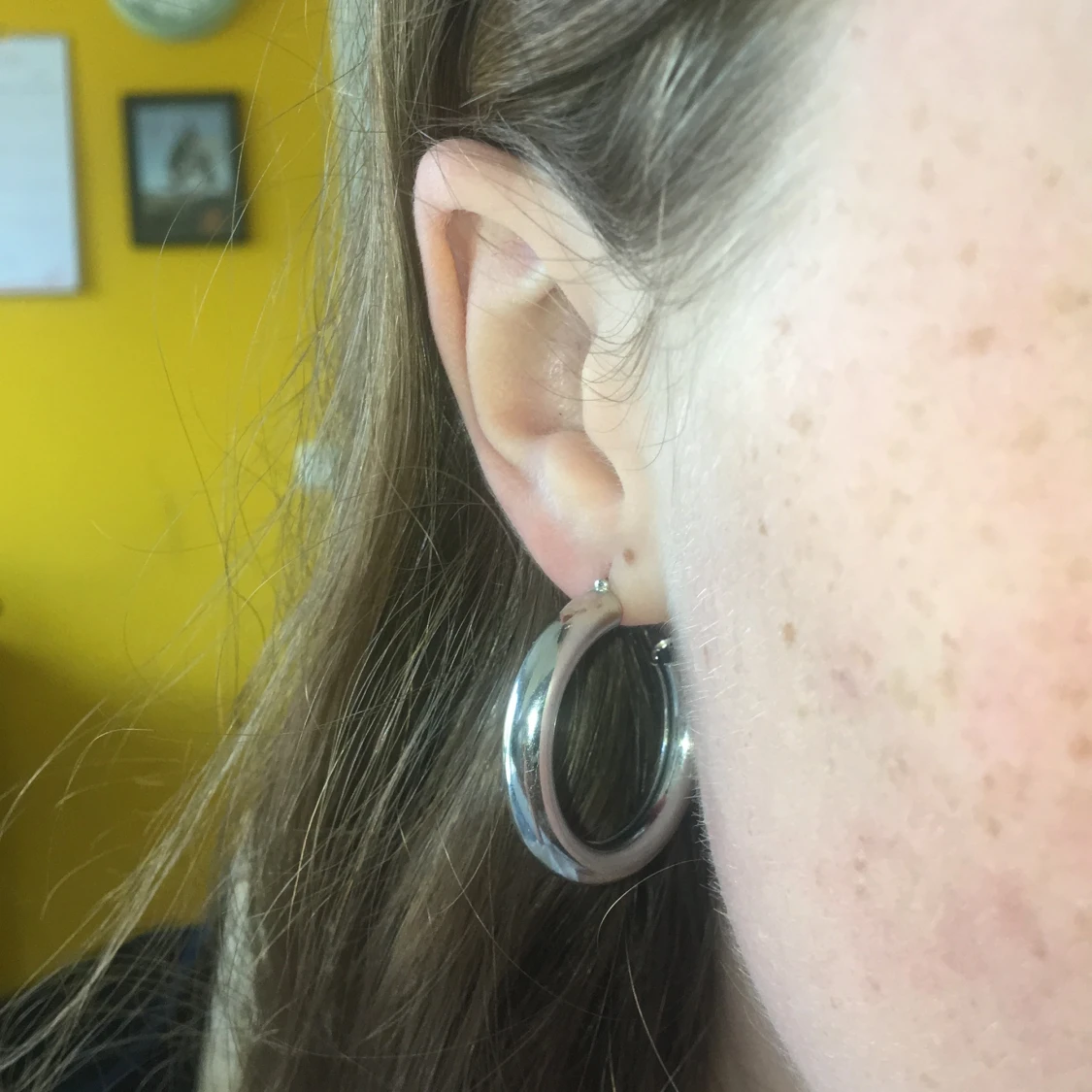 Silver örhängen ring - 90