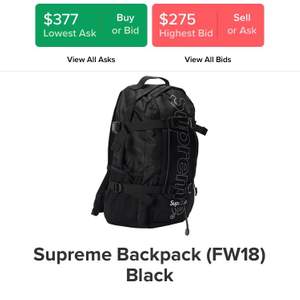Äkta Supreme Backpack fw18, kvitto samt order-bekräftelse finns. 9/10 bara använd 2 gånger. Kontakta mig för mer Info. 