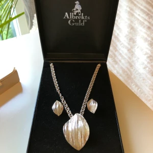 Silverhalsband & örhängen - Matchande halsband och örhängen i silver. Köpta på Albrekts Guld. Aldrig använda. Köparen betalar frakt, men möts helst upp i Stockholmsområdet! 