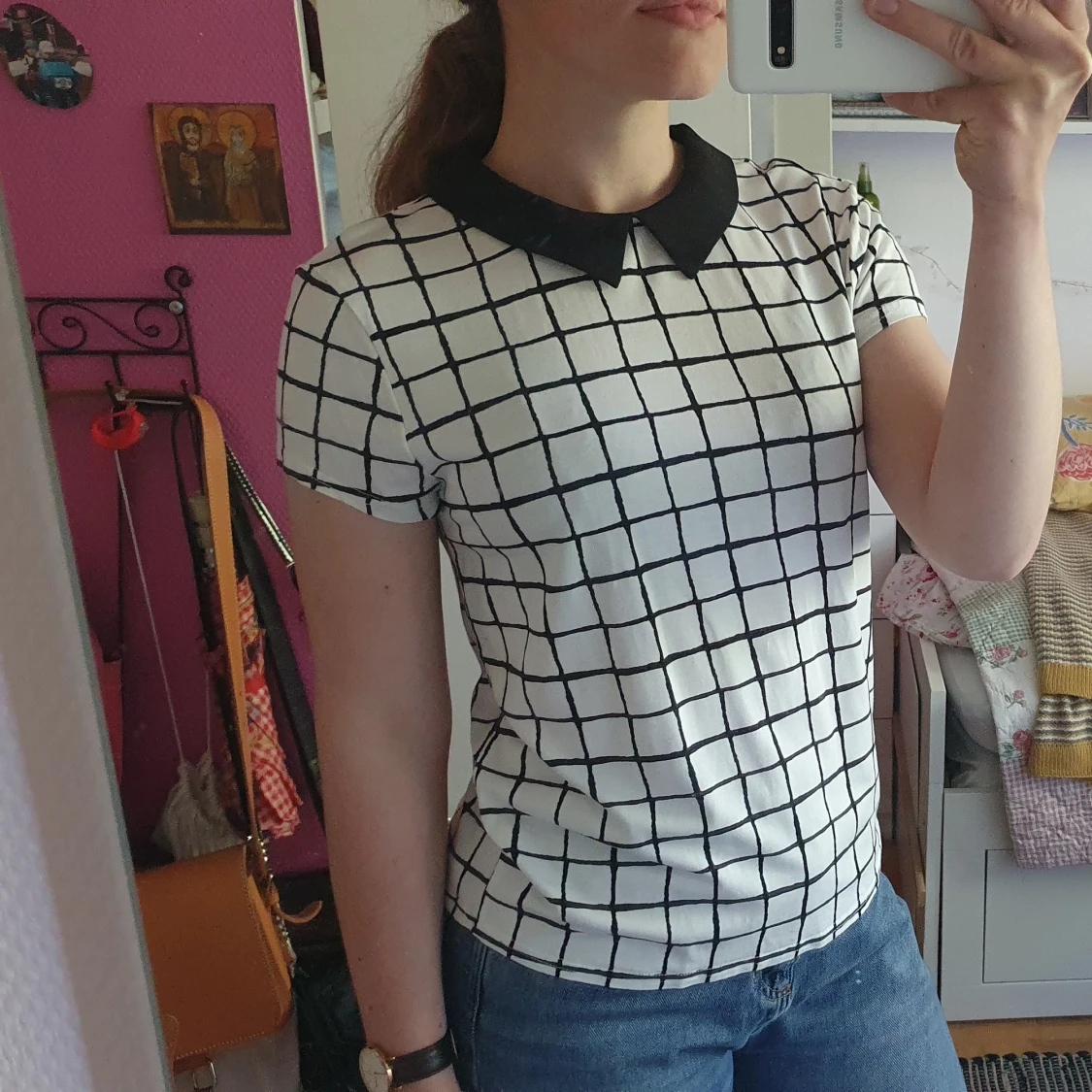 Topp med krage  - 90