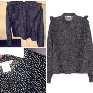  - Mönstrad volangblus från H&M. Aldrig använd. Storlek 38. Pris: 60kr  Tjej bosatt i Västerås. DM:a vid intresse! Pris kan diskuteras. Inga byten. Köparen står för eventuella fraktkostnader. 😃 tar swish & kontanter. 💸