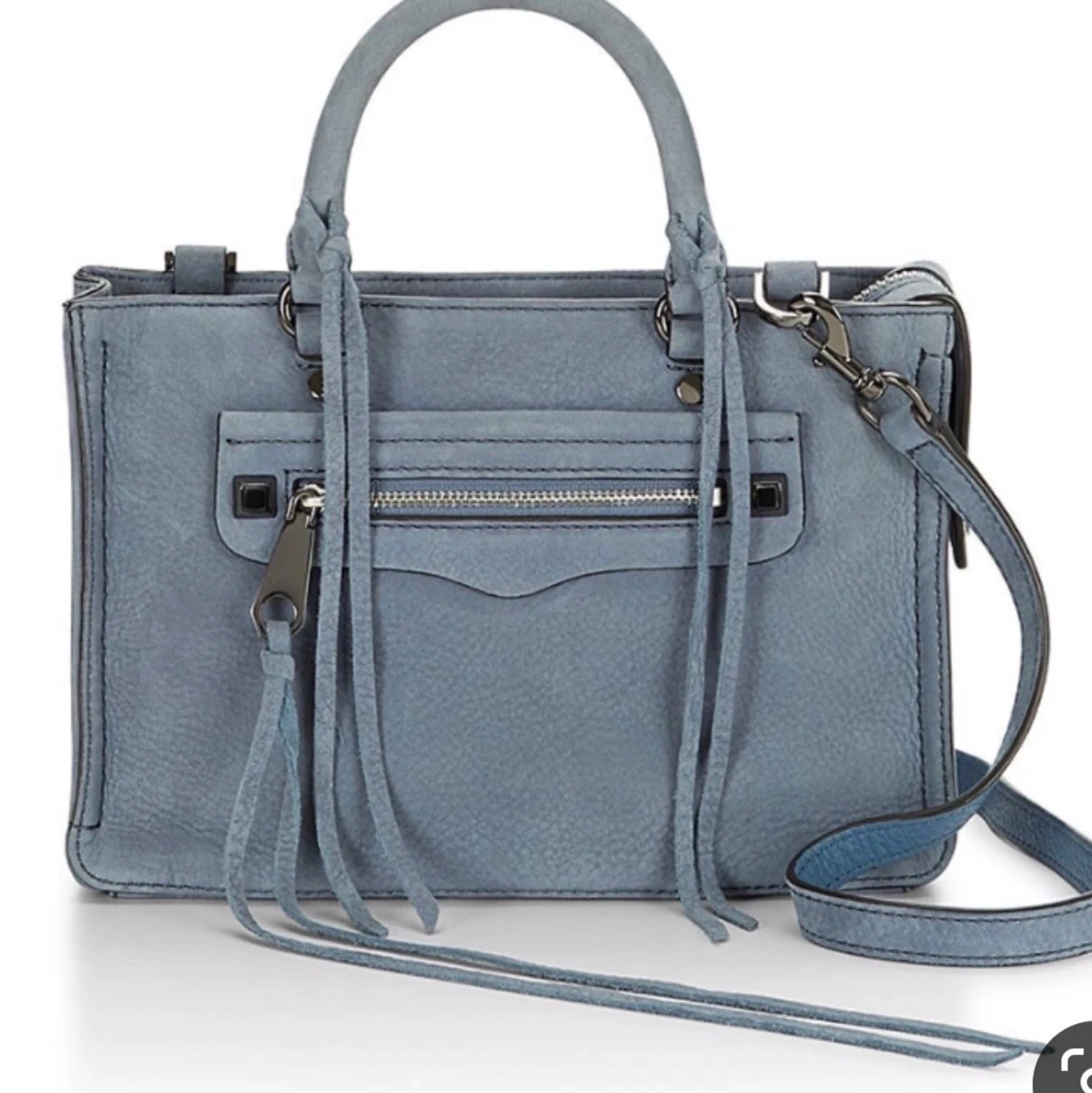 rebecca minkoff leather micro regan satchel blue