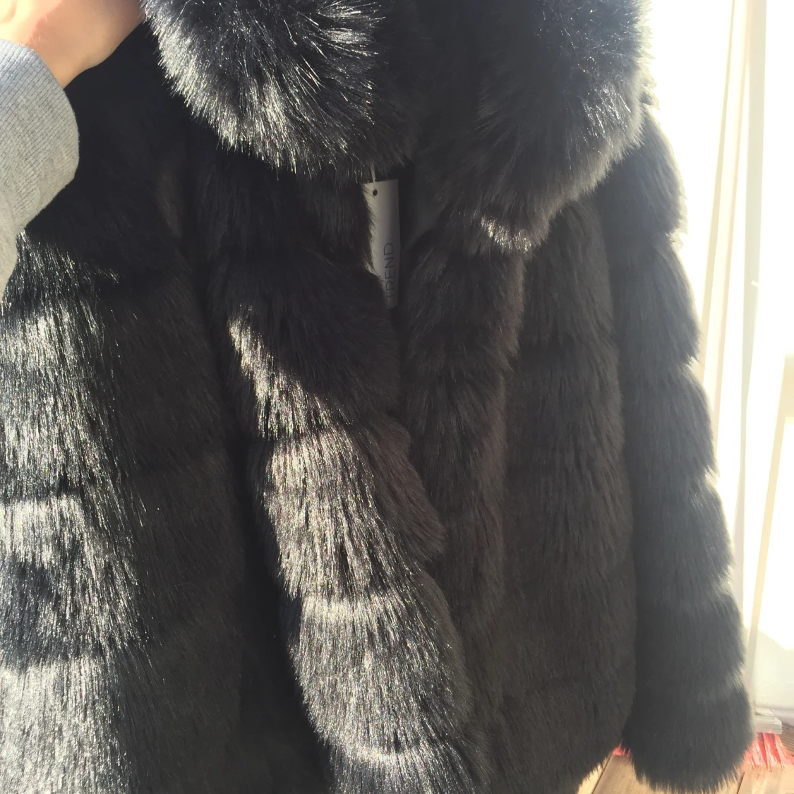 Puffy fur coat, strl: 36 