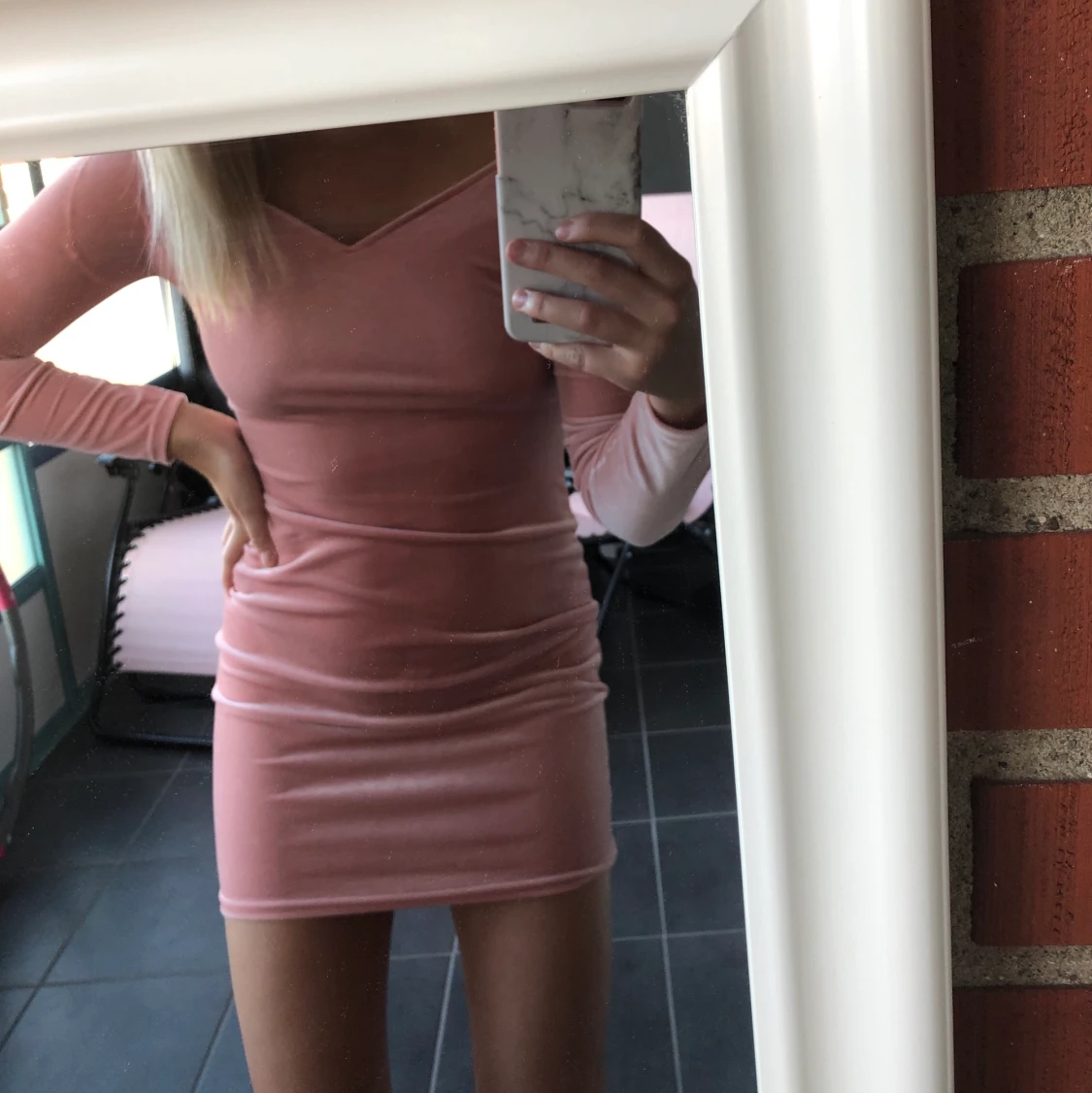 Rosa sammetklänning