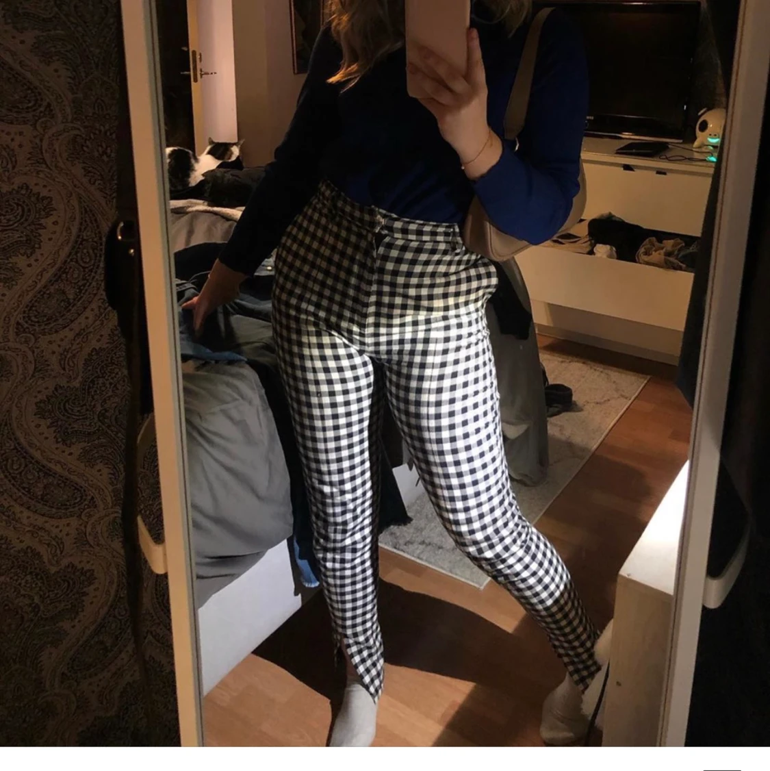 Rutiga kostymbyxor från Gina tricot - 90