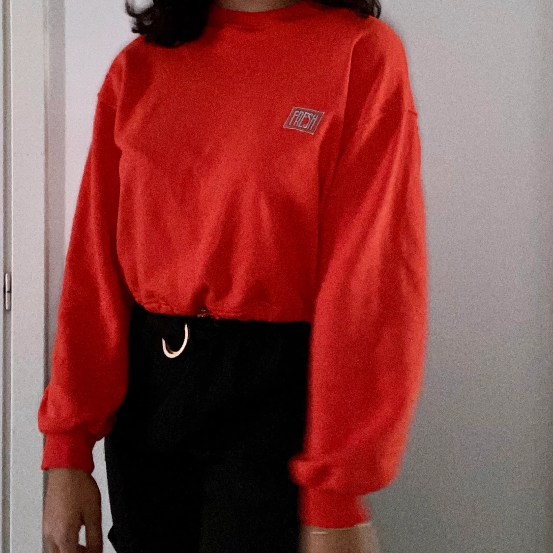 Långärmad röd/orange sweater - 91