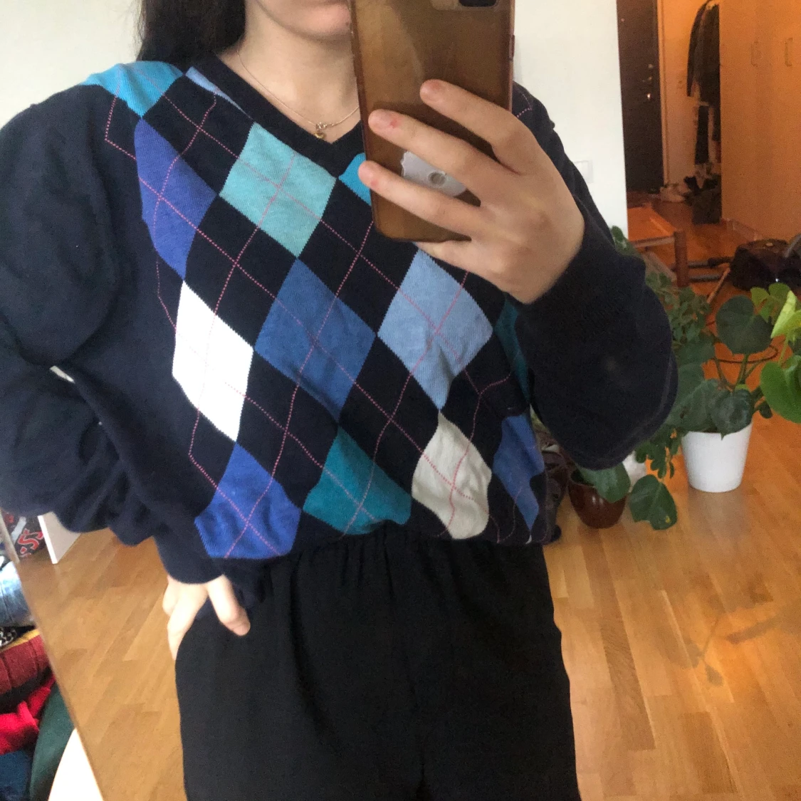 Rutig vintage tröja - 91