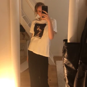 T-shirt med tryck storlek L från Zara - Cool tisha från Zara köpt för något år sedan! Oversized på mig som är S/M så passar många storlekar beroende på hur man vill ha den:) frakt tillkommer på 42kr!