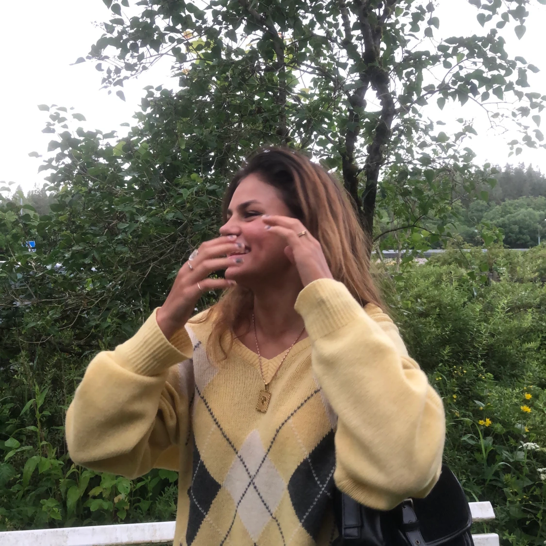 Stickad argyle sweather  - 90