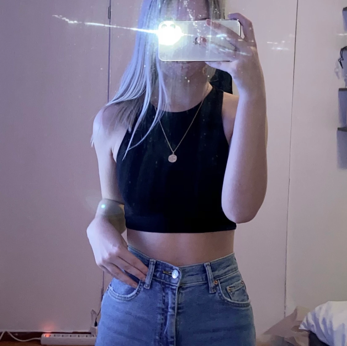 Svart och vit topp - 90