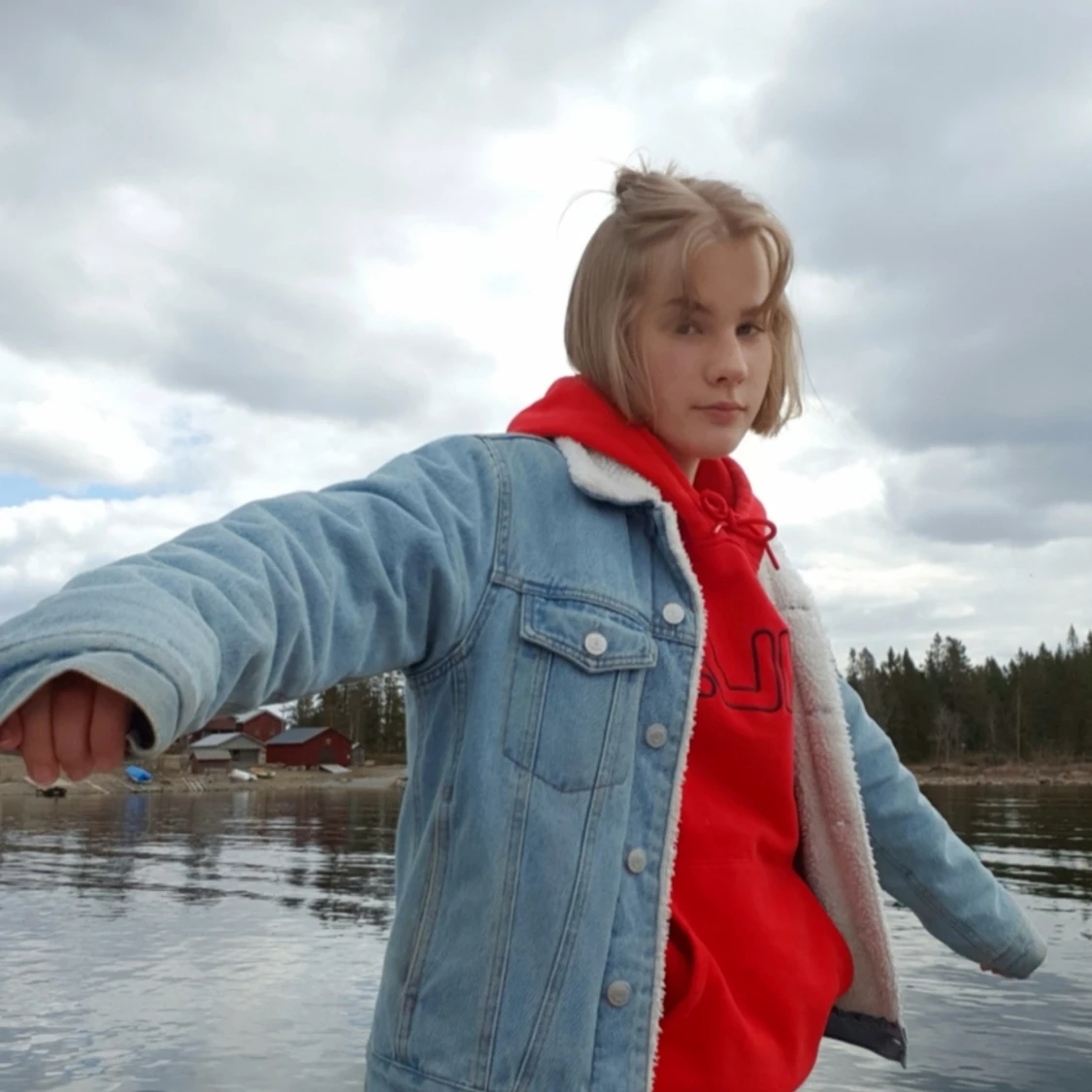 Vadderad jeansjacka - 90