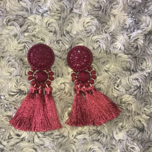 Örhängen - •Fina örhängen i burgundy från H&M.            •Oanvända.                                                               •Frakten ingår i priset!