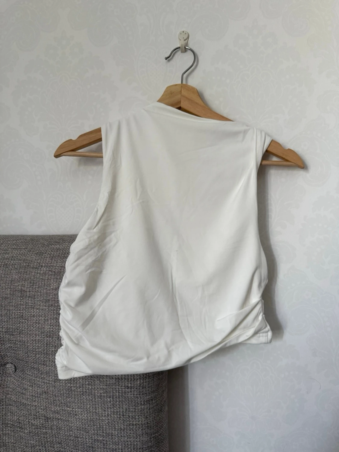 Vit oneshoulder croppad topp - 1