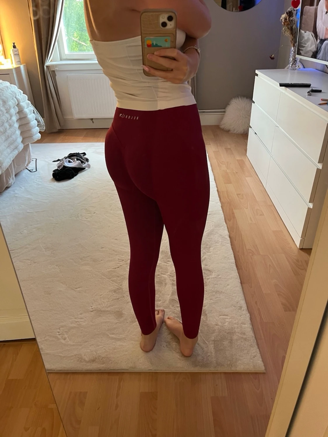 Vinröda leggings - 2
